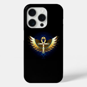 Gold Ankh with Wings iPhone 15 Pro Case