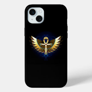 Gold Ankh with Wings iPhone 15 Plus Case