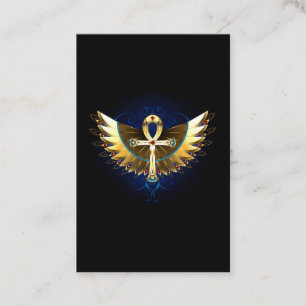 Gold Ankh with Wings Discount Card
