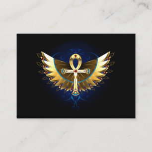 Gold Ankh with Wings Enclosure Card
