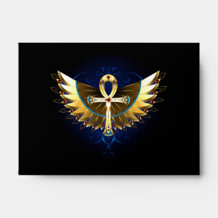 Gold Ankh with Wings Envelope