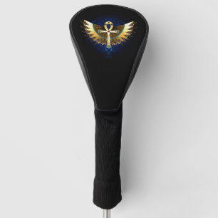 Gold Ankh with Wings Golf Head Cover