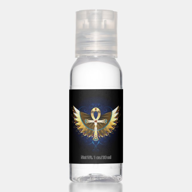 Gold Ankh with Wings Hand Sanitizer (Front)