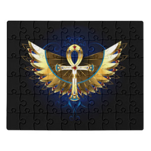 Gold Ankh with Wings Jigsaw Puzzle