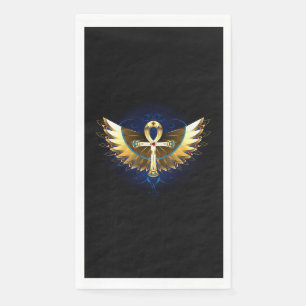 Gold Ankh with Wings Paper Guest Towels