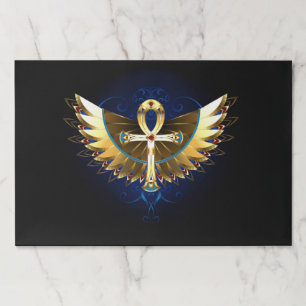 Gold Ankh with Wings Paper Pad