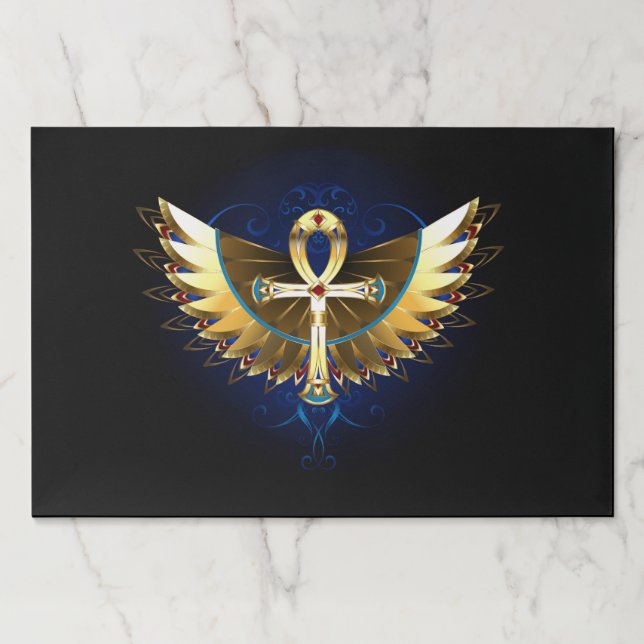 Gold Ankh with Wings Paper Pad (Front)