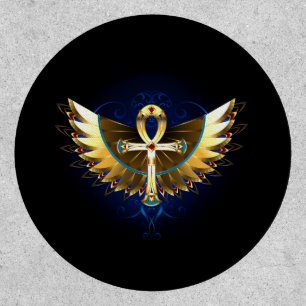 Gold Ankh with Wings Patch