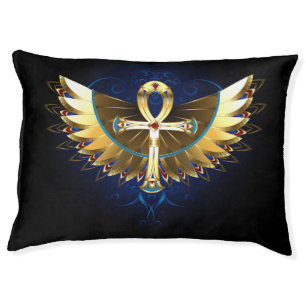 Gold Ankh with Wings Pet Bed
