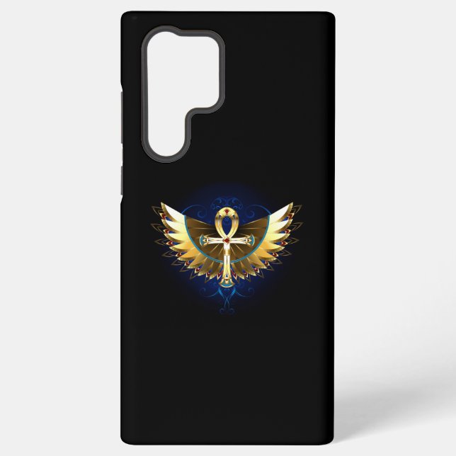 Gold Ankh with Wings Samsung Galaxy Case (Back)