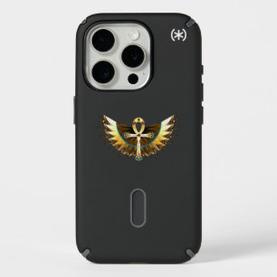 Gold Ankh with Wings iPhone 15 Pro Case