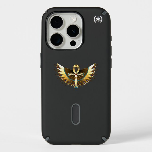 Gold Ankh with Wings Speck iPhone Case (Front)