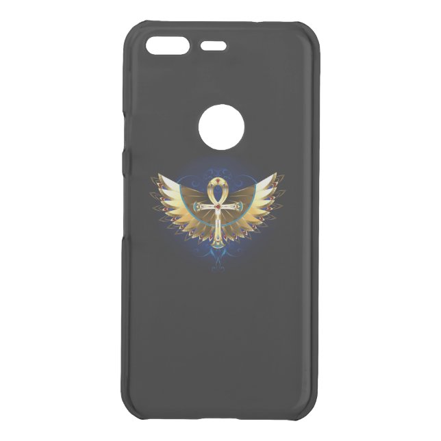 Gold Ankh with Wings Uncommon Google Pixel Case (Back)