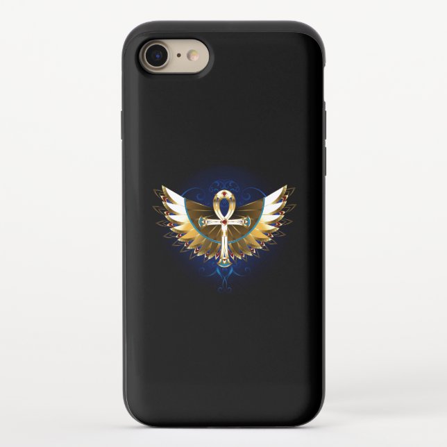 Gold Ankh with Wings Uncommon iPhone Case (Back)
