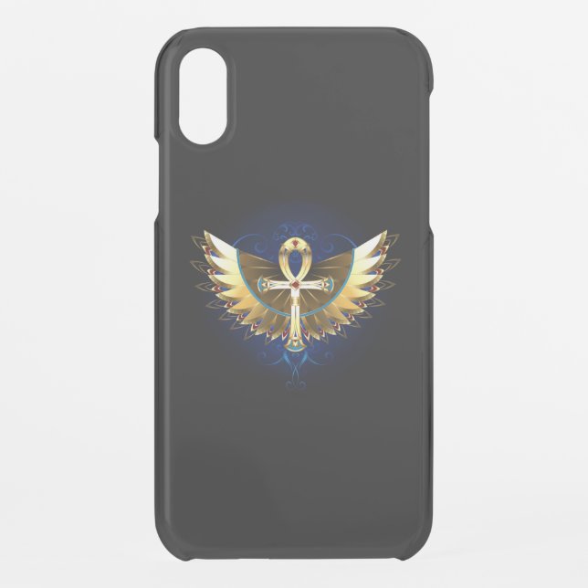 Gold Ankh with Wings Uncommon iPhone Case (Back)
