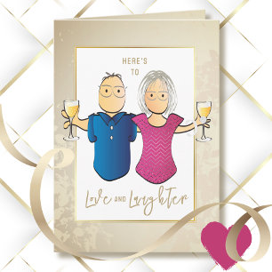 Gold Anniversary Couple Cartoon Congratulations Card