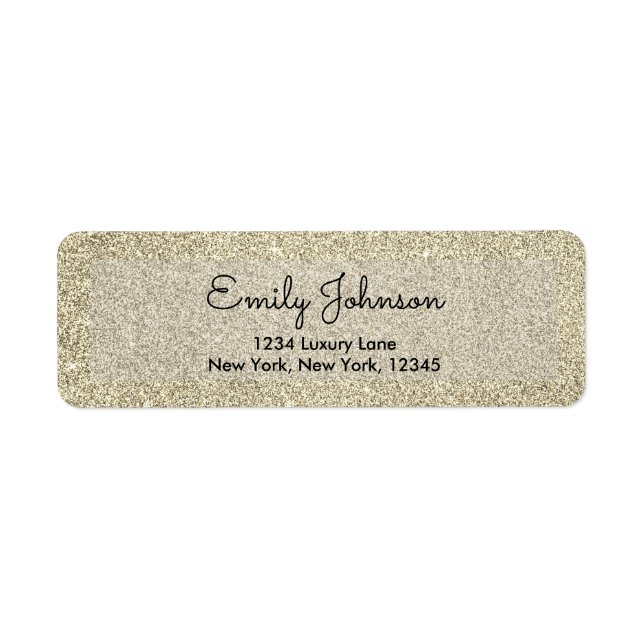 Gold Anniversary Faux Glitter Sparkle Label (Front)