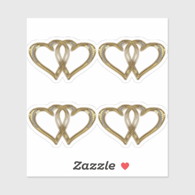 Gold Anniversary Heart Sticker (Sheet)