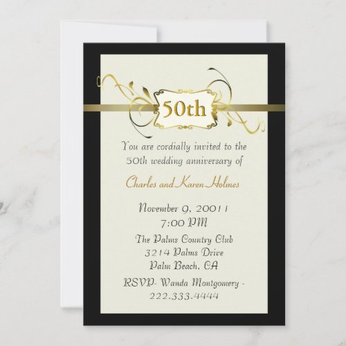 Gold Anniversary Invitation