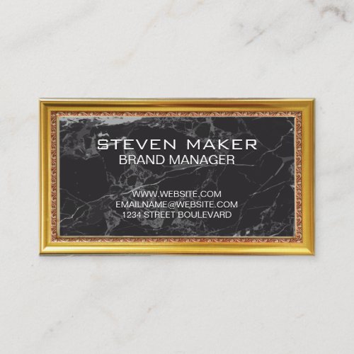 Gold Antique Border  Black Border Business Card