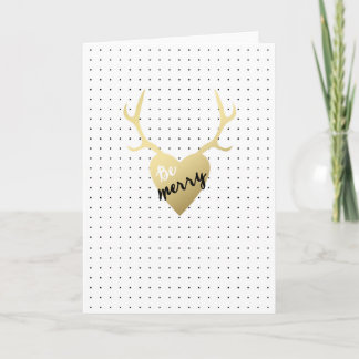 Gold Antlers | Holiday Greeting Card