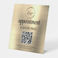 Gold Appointment Booking QR Code Business Pedestal Sign | Zazzle