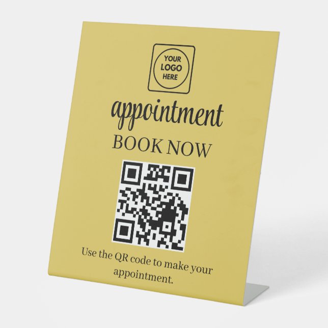 Gold Appointment Booking QR Code Display Sign in (Front)