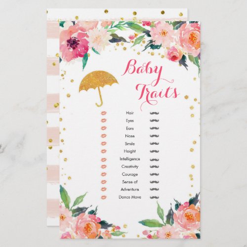 Gold April Showers Baby Shower Baby Traits