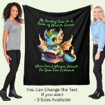 Gold Aqua Baby Dragon Warning Reading Book Voice Fleece Blanket<br><div class="desc">Gold Aqua Baby Dragon,  Warning About Talking While Reading Book Design - You Can Edit the Text to a different message - See lots more great Dragon Gifts in the Store!</div>