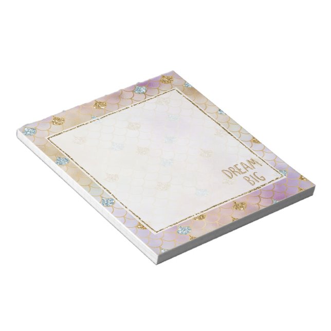 Gold Aqua Glitter Dream Purple Mermaid         Notepad (Angled)