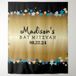 GOLD Aqua Gold Stars Bat Mitzvah Photo Op Backdrop<br><div class="desc">Strike a pose! Take a photo in front of this beautiful backdrop!
Email me requests to:  Marlalove@hotmail.com</div>