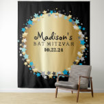 GOLD Aqua Gold Stars Bat Mitzvah Photo Op Backdrop<br><div class="desc">Strike a pose! Take a photo in front of this beautiful backdrop!
Email me requests to:  Marlalove@hotmail.com</div>