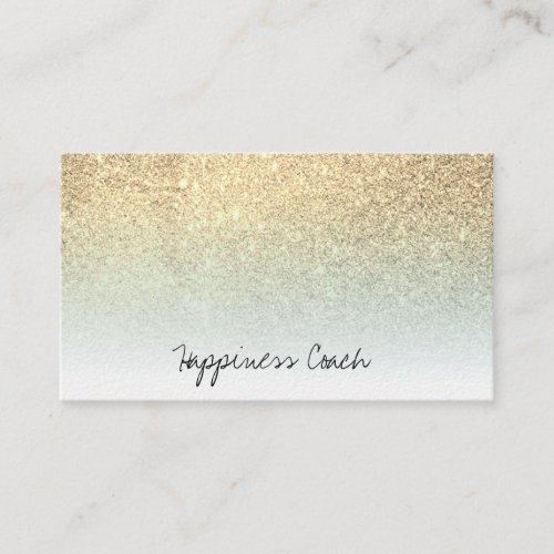  Gold Aqua Pastel White Ombre Gradient Glitter Business Card