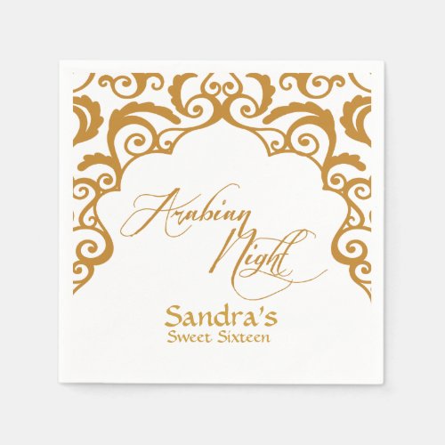 Gold Arabian Nights Party Napkins