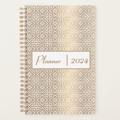 gold  Arabic pattern 2024 year planner