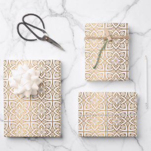 Islamic Floral Moon and Star Wrapping Paper