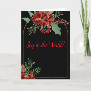 Gold Arch & Poinsettia Holiday Card