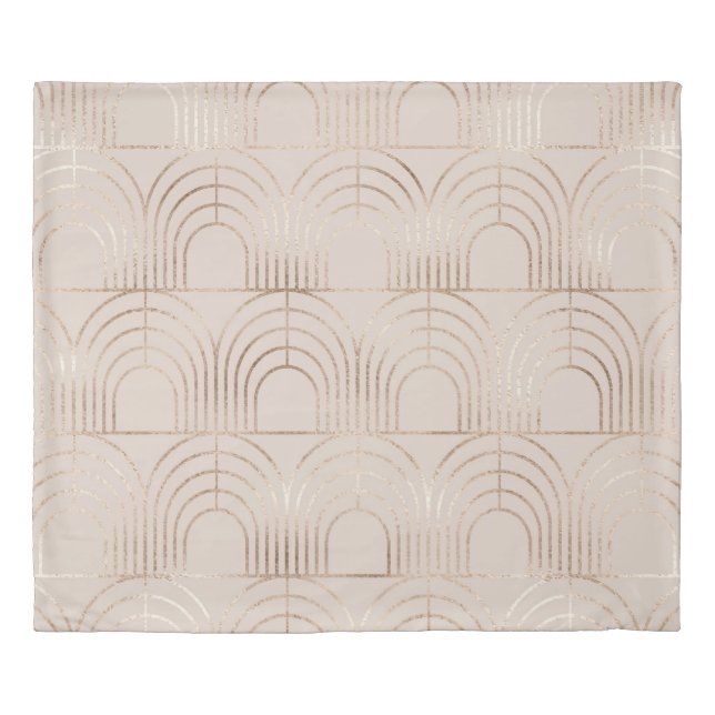 Gold Arch Tiles Art Deco. Duvet Cover (Front)