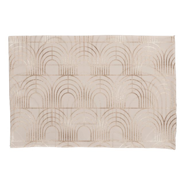 Gold Arch Tiles Art Deco. Pillow Case (Front)