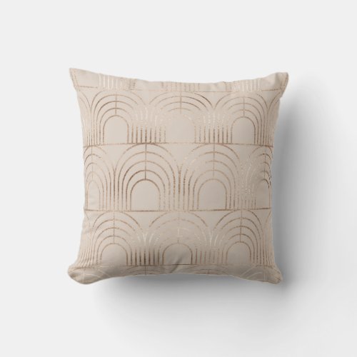 Gold Arch Tiles Art Deco Throw Pillow