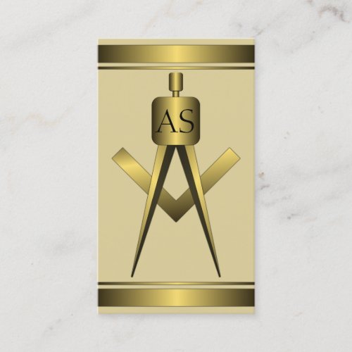 Gold Architect Compass Architectural Business Card