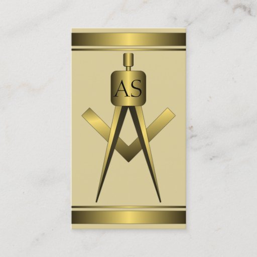 Customizable Gold Architect Compass Architectural Business Card