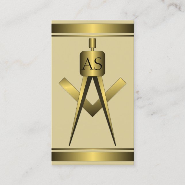 Gold Architect Compass Architectural Business Card (Front)