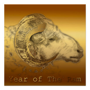 Gold Aries - 2015 Ram Year - Perfect Poster