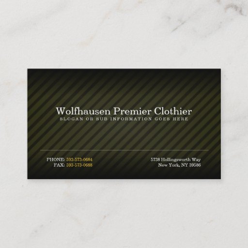 Customizable Gold Armani Suit Business Cards