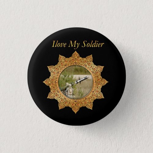 Gold Army anti tank guided missile Pinback Button