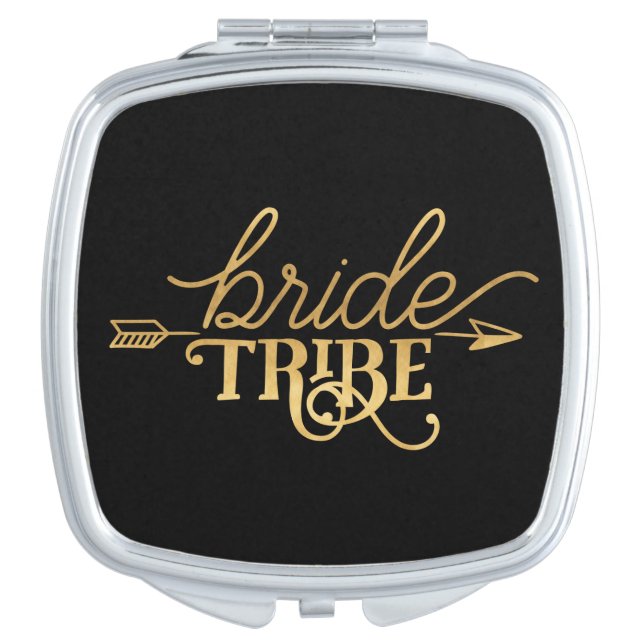 Gold Arrow Bride Tribe Compact Mirror (Front)