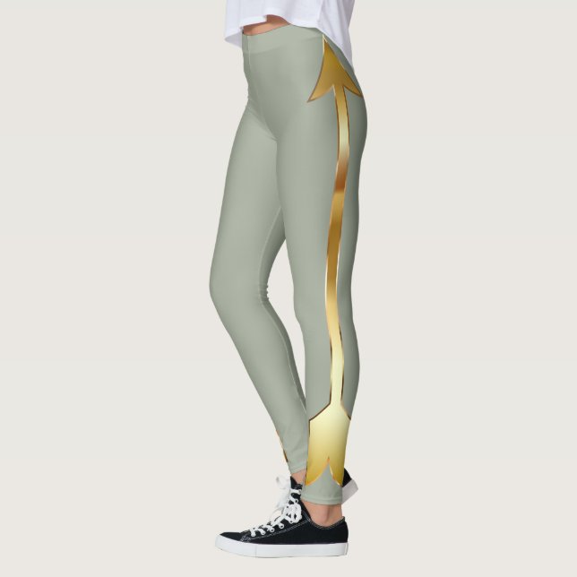 Gold Arrow Gray Leggings (Left)