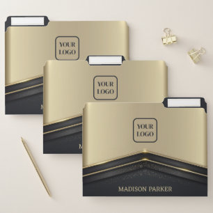 Gold Arrow On Black And Beige File Folder