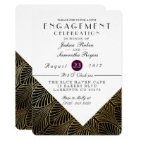 Gold Art Deco 1920's | Engagement Party Invite